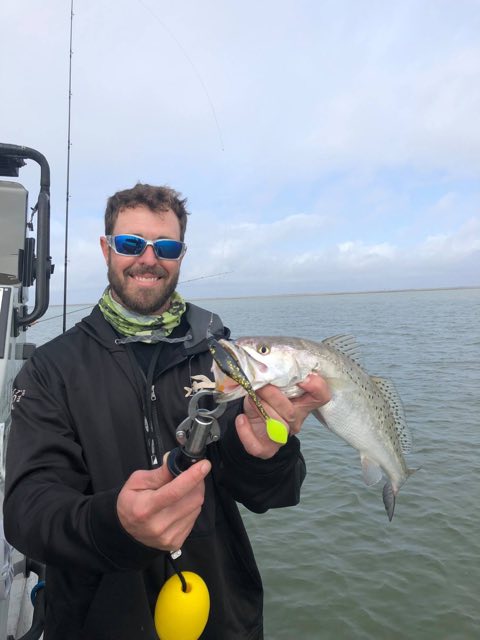Capt. James holding a speckled trout